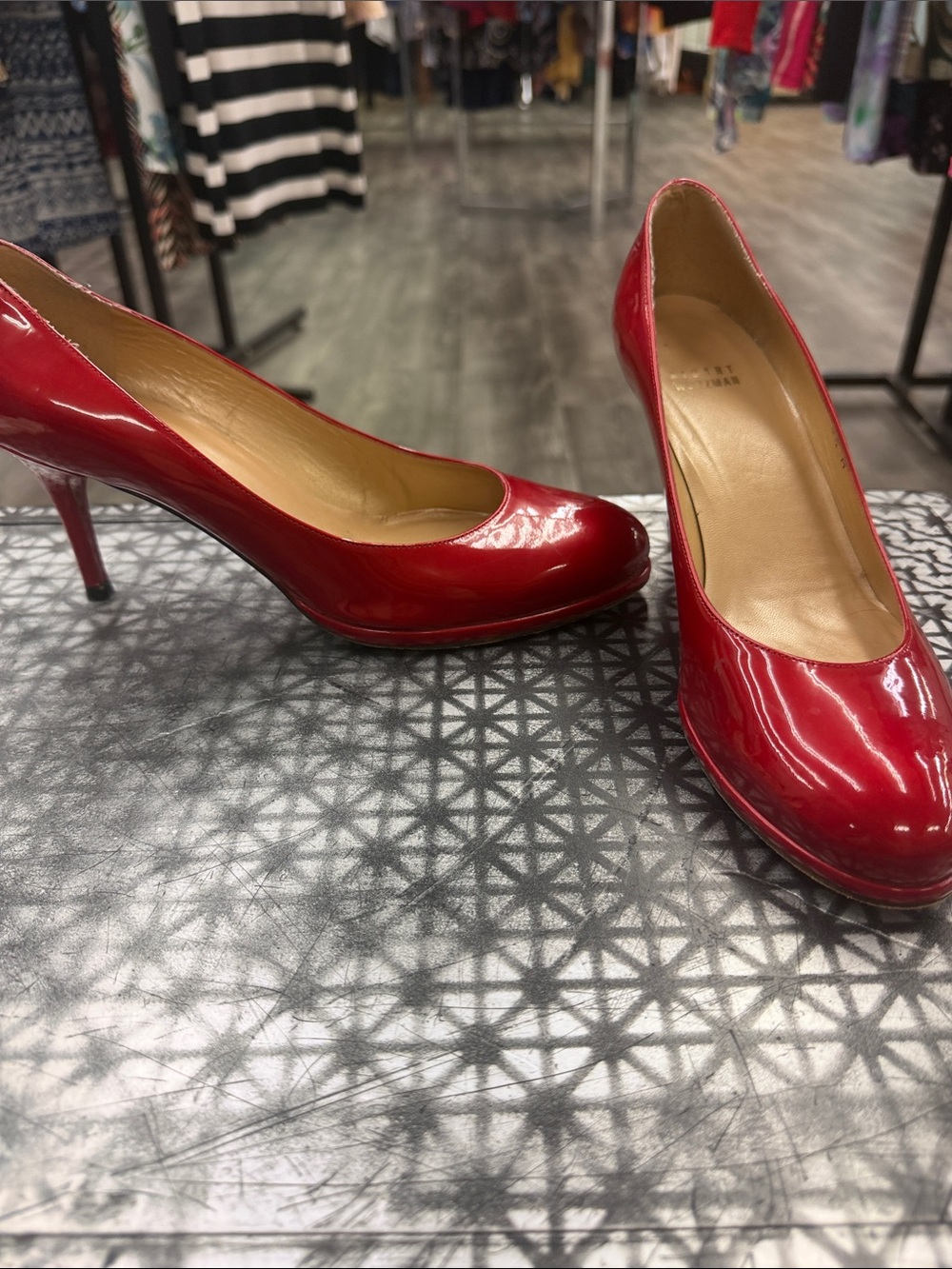Stuart Weitzman Red Patent Leather Pump Heels Size 8.5
